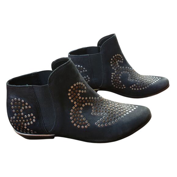 Schutz Distressed Leather Studded Ankle Boots Sz 8 – Rocker Western Vibe - Picture 5 of 10